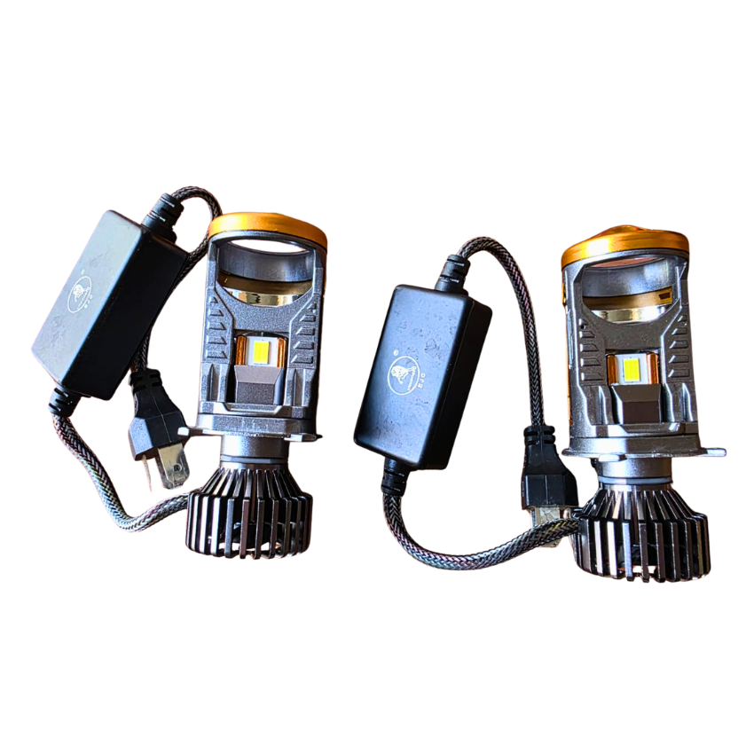 H4 3-pin 260w LED Headlight bulb with projector lens - canbus